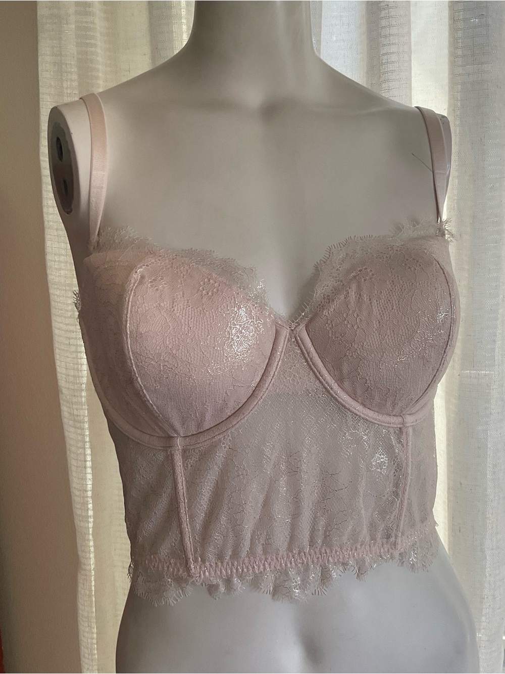 Victoria’s Secret Dream Angels Corset Bra Bustier Shimmery Pink 34DD